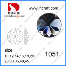 Traseira plana rodada forma grânulos de joias de vidro (DZ-1051)